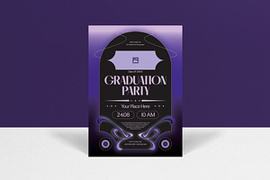Purple Graduation Party Invitation, an Invitation Template by graphicook