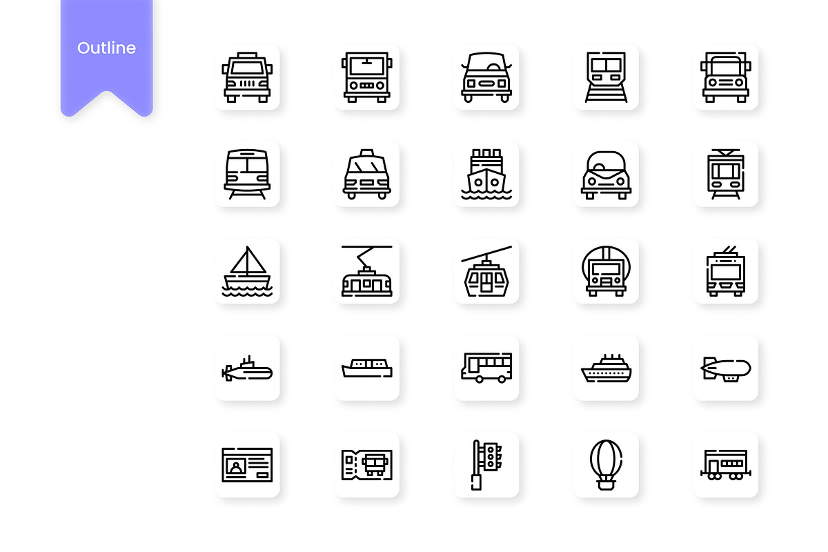 Transport Icons, a Duotone Icon by HacaStudio (Photo 2 of 3)