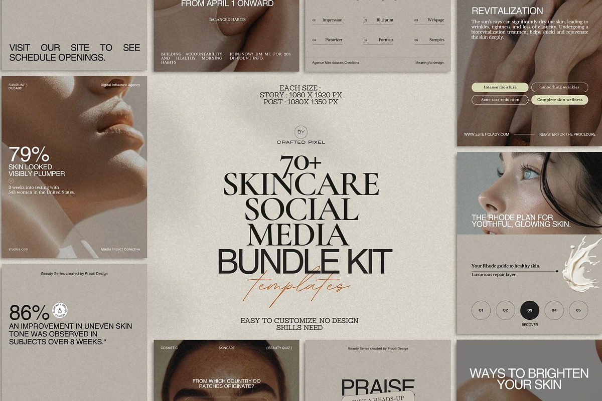 Aesthetic Skincare Canva Bundle