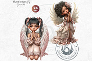 Little angels praying clipart set, a Person Illustration by ThatsDesignArt (Thumbnail 7 of 10)