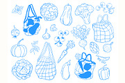 Vegetables Line art, a Food Illustration by Carpet Tapete Pretzel (Thumbnail 2 of 8)