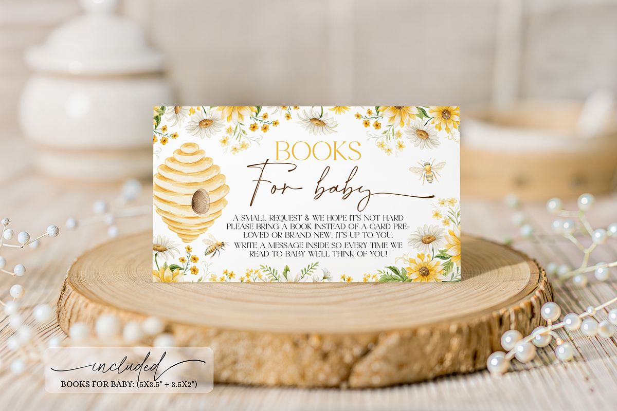 Honey Bee Baby Shower Stationery Set, a Templates & Theme by VeliusCreativeStudio (Photo 4 of 6)