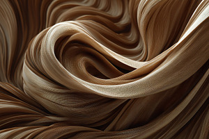 Curved layers of brown fabric flow, a Photo by Pavel_design