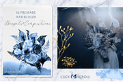 Twilight Garden Blue Watercolor Set, an Object Graphic by Cat In Colour (Thumbnail 4 of 10)