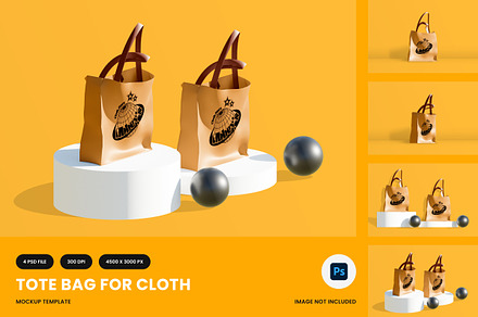 Tote Bag Mockups Template for Cloth
