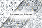 Winter House Christmas Digital Paper, a Pattern Graphic by Artmanata (Thumbnail 4 of 10)