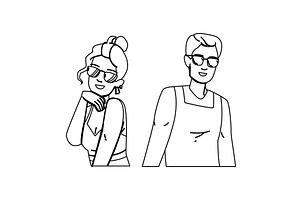 young sunglasses man woman vector, a Person Illustration by pikepicture
