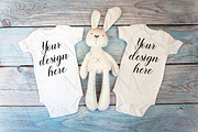12 twin baby bodysuit Mockup Bundle., a Print Template by MockupMarket (Thumbnail 6 of 13)