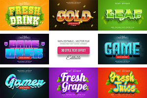 3D Text Effects Collection Vol 30