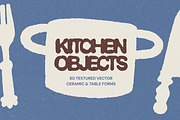 Kitchen Objects: 80 Textured Shapes, an Object Illustration by Veyla (Thumbnail 1 of 14)