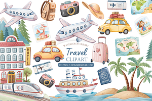 Summer Travel Planner Graphics, an Illustration by MockupWizard