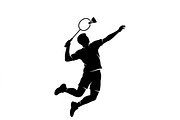 60 Badminton Player Smash Silhouette, a Person Illustration by Amazin_art (Thumbnail 13 of 42)