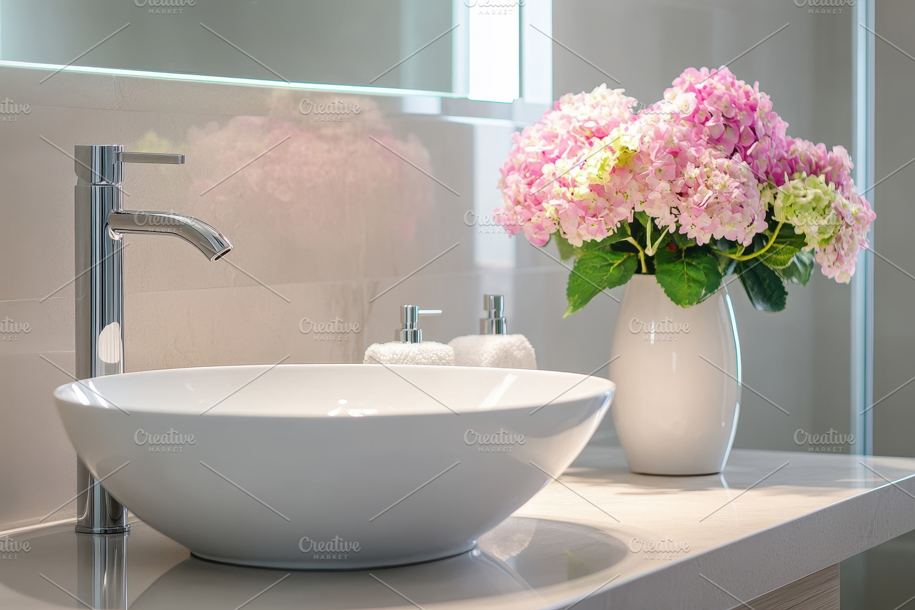Modern luxury bathroom featuring, a Photo by Pavel_design