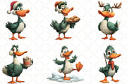 Quirky Christmas Duck Clipart PNG, an Illustration by Black Bird Studio (Thumbnail 6 of 6)