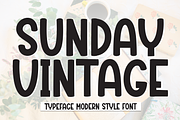 Sunday Vintage | Script Font, a Script Font by Scratchones (Thumbnail 1 of 8)