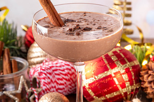 Spiced chocolate eggnog martini cocktail, a Food & Drink Photo by Rimma
