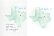 Watercolor Map of Texas, an Illustration by Beloved Paper (Thumbnail 2 of 6)