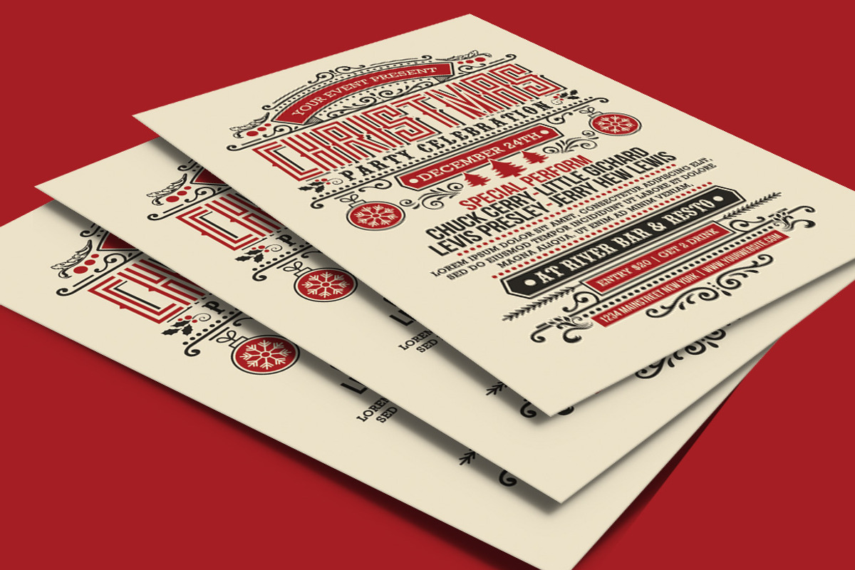 Chirstmas Party Vintage Art Deco Stl, a Flyer Template by Muhamad Iqbal hidayat (Photo 4 of 4)
