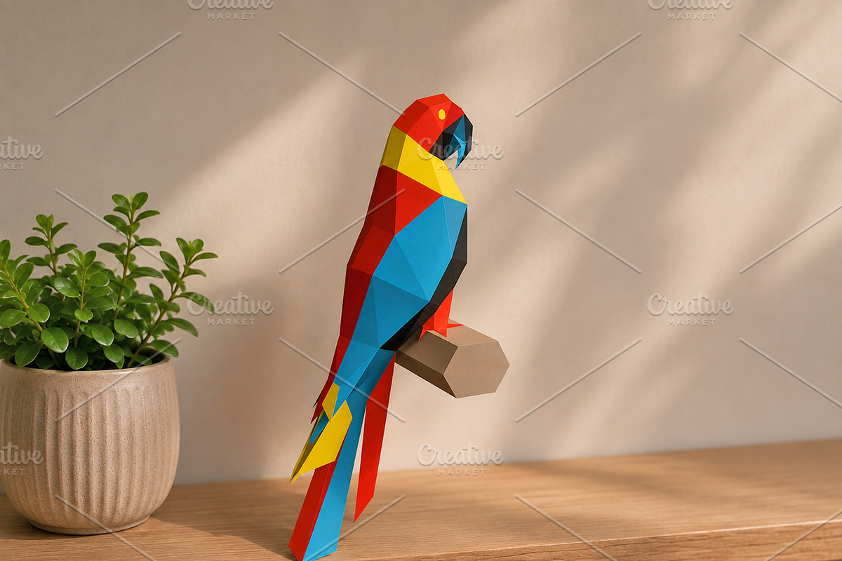 Macaw parrot - 3d papercraft, a Card Template by PAPER amaze (Photo 3 of 4)