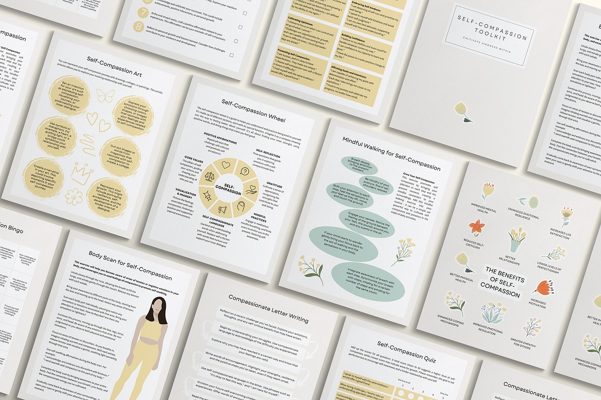 Self Compassion Canva Templates, a Design Template by Miri Campbell (Photo 6 of 9)