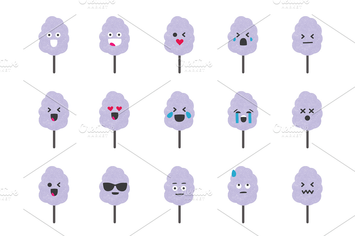 Cotton Candy Emojis, an Emoji Icon by Kanga & Moose (Photo 5 of 6)