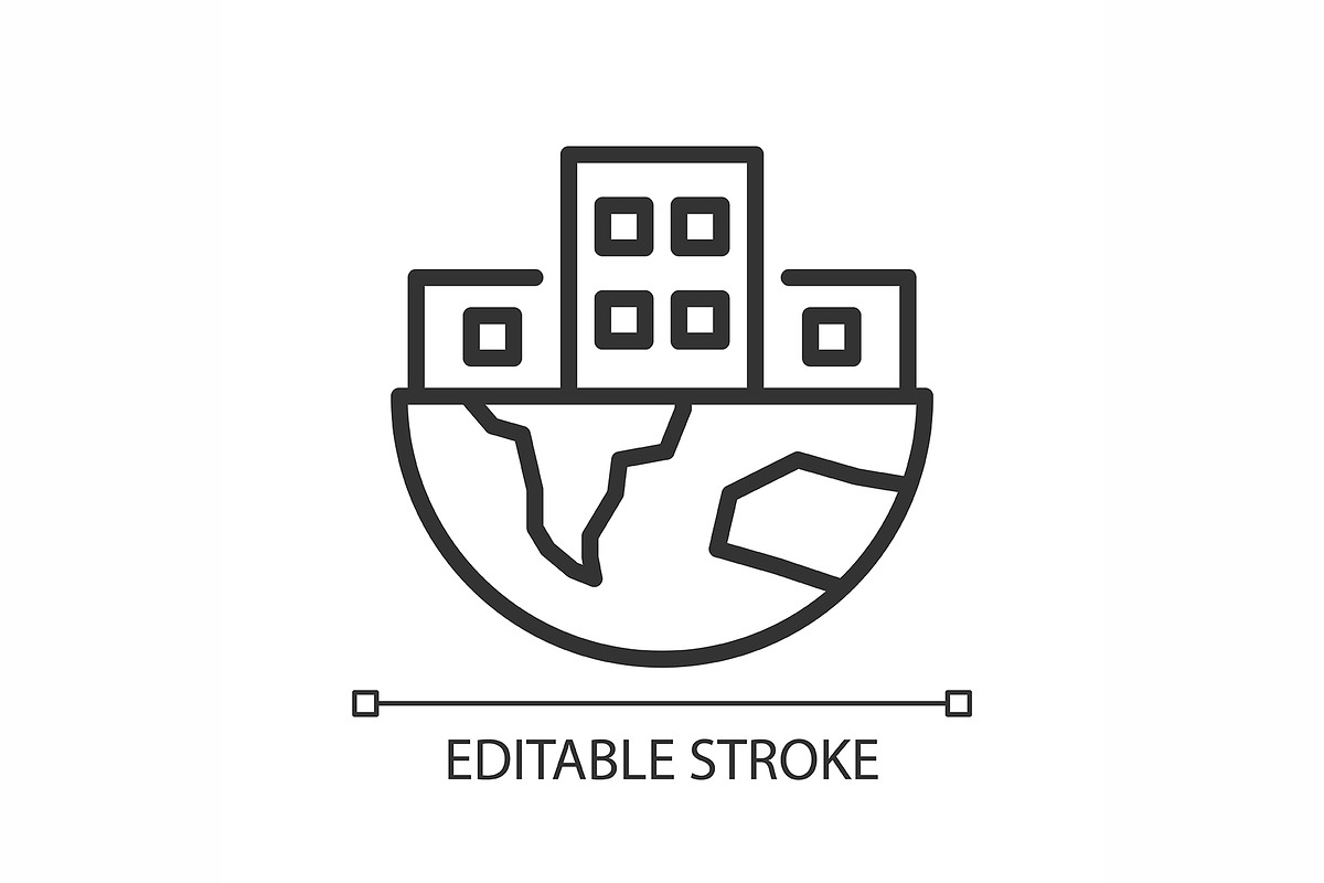Global infrastructure pixel perfect, an Outline Icon by bsd studio