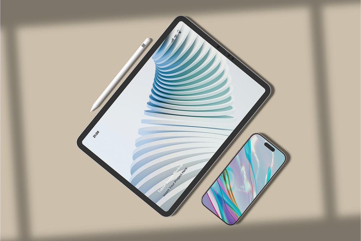 Tablet & Phone Mockup, a Device Mockup by lamorastudio (Photo 2 of 8)