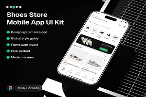 Shoes Store Mobile App UI Kit, an UI Kit Template by Creative Perspective
