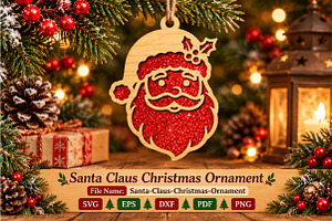 Santa Claus Ornament Laser Cut SVG