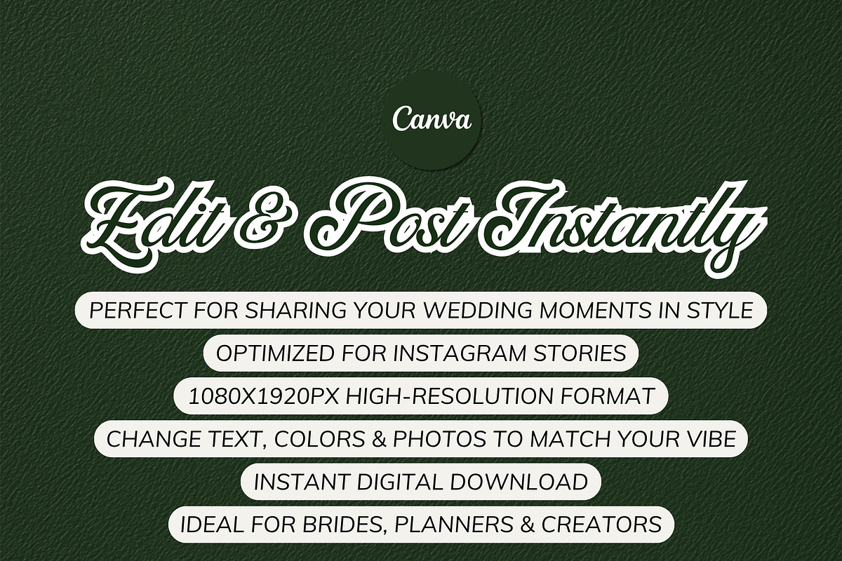 Wedding IG Story Templates | Canva, a Social Media Template by TrendyliciousStore (Photo 4 of 4)