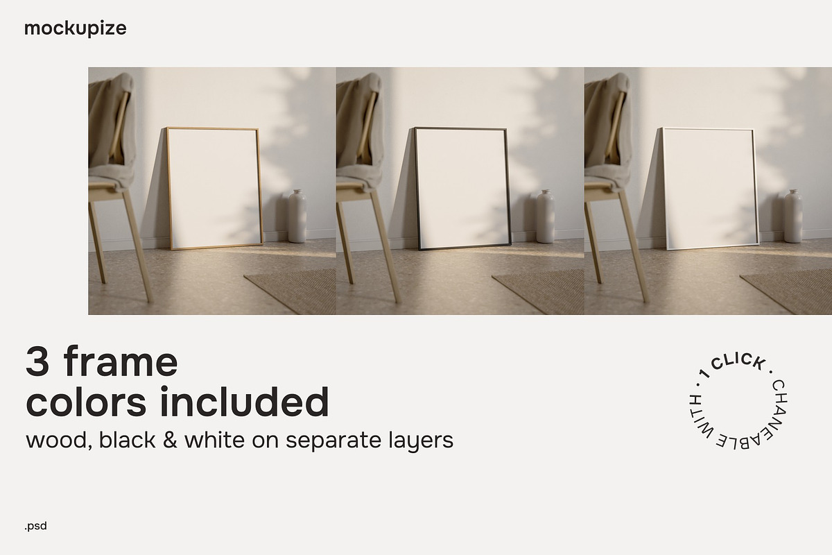 4x5 Floor Leaning Frame Mockup, a Household Mockup by mockupize (Photo 2 of 7)