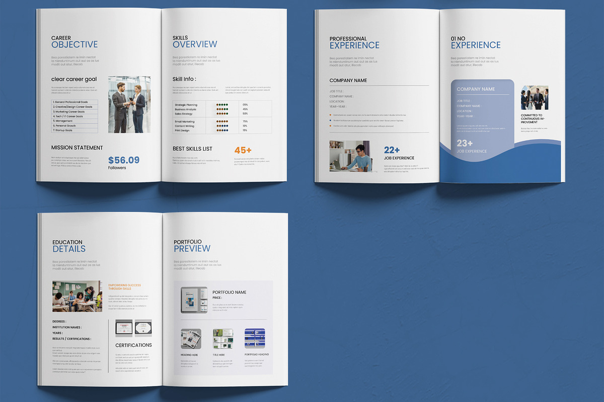 Resume Portfolio Booklet Layout, a Stationery Template by MightyDesign (Photo 3 of 6)