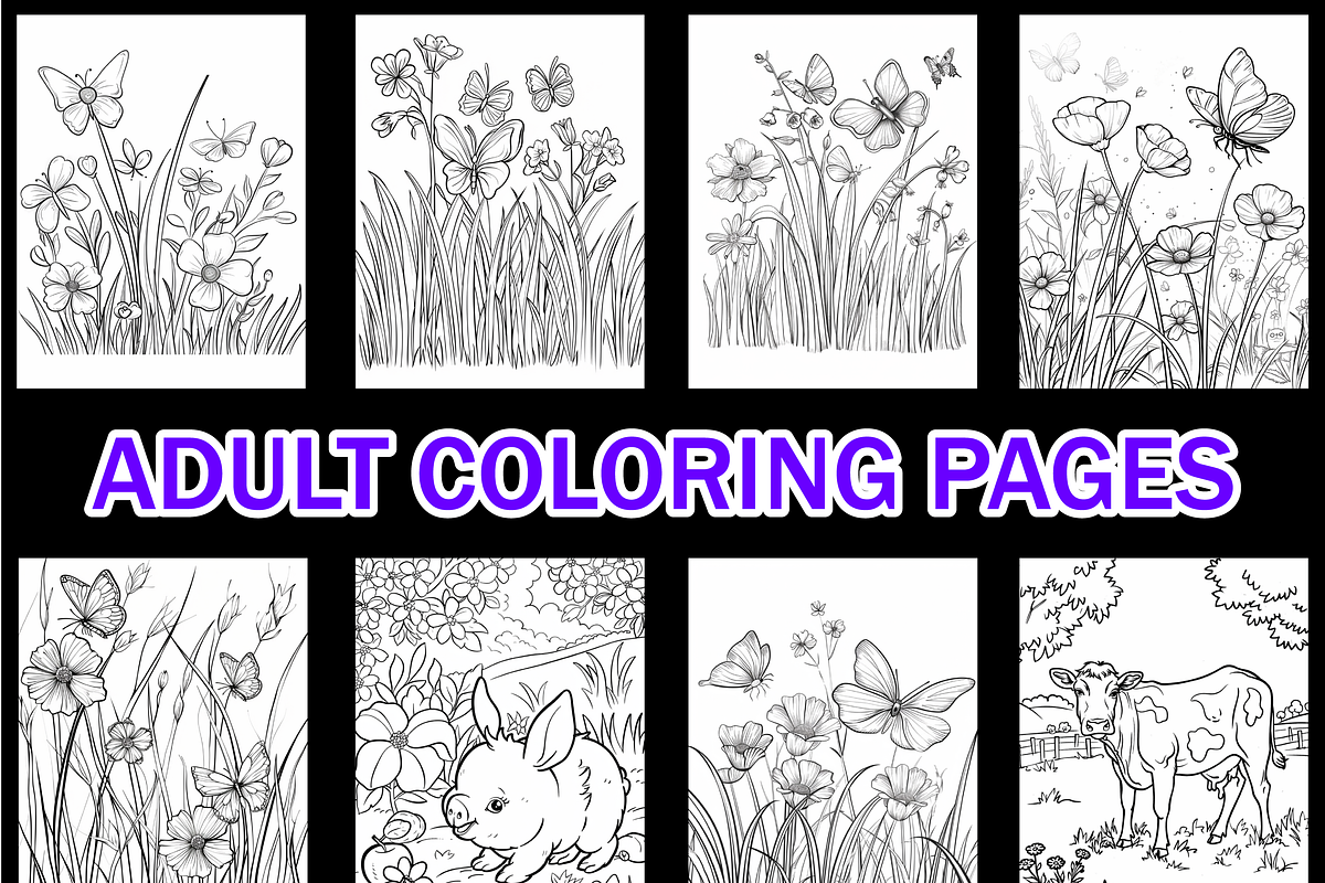 Spring Coloring Pages for Adults-V2, a Seasonal Illustration by Design Home (Photo 3 of 7)