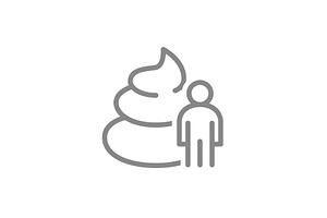 Poop with man line icon. Toilet, an Object Illustration by GraphiShop