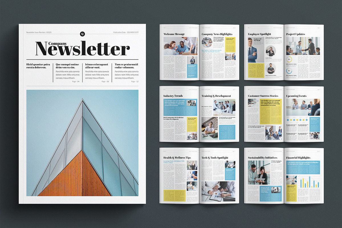 Company Newsletter Template, a Brochure Template by E-Type (Photo 1 of 7)