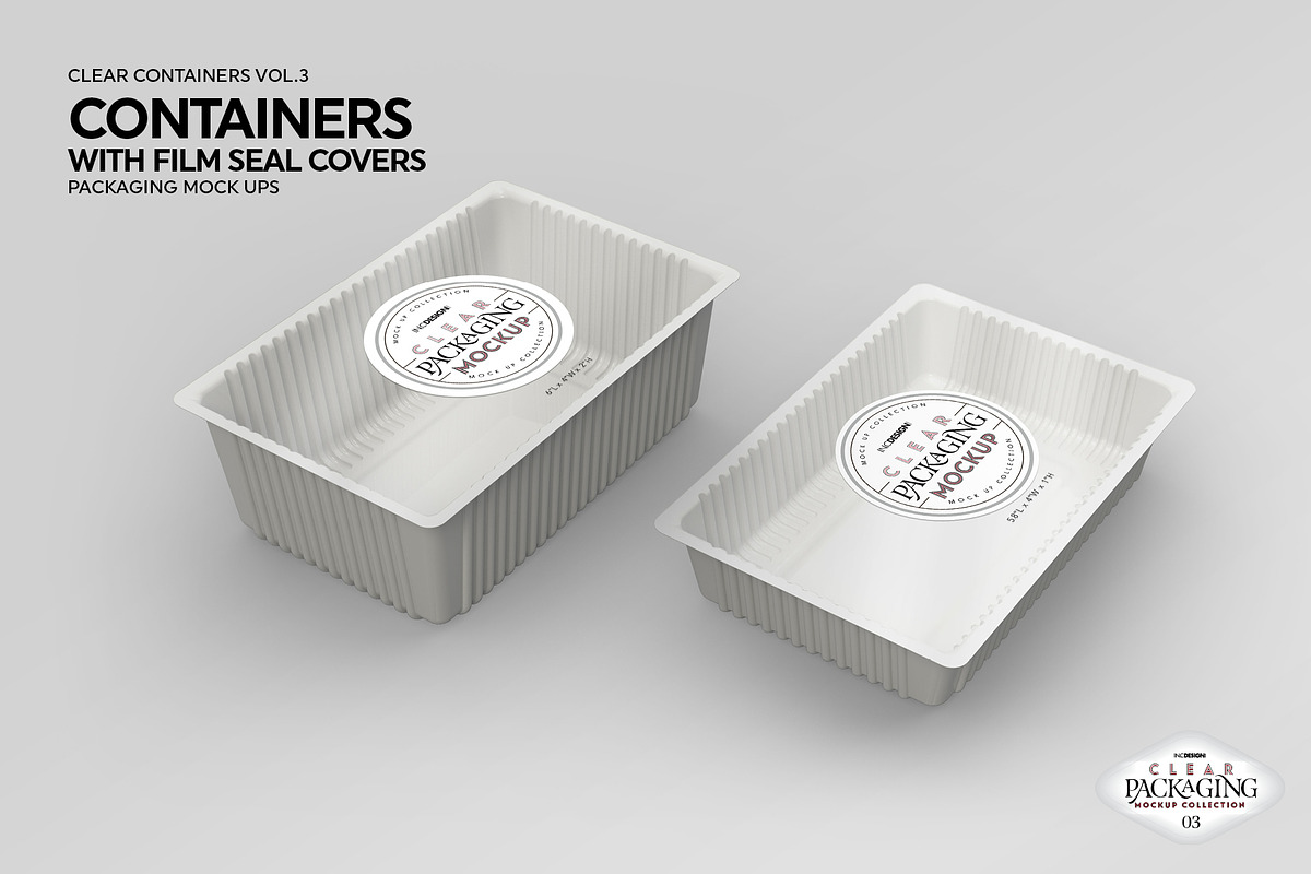 Clear Film Seal Container Mockup, a Cups & Container Mockup by INCDesign (Photo 3 of 7)