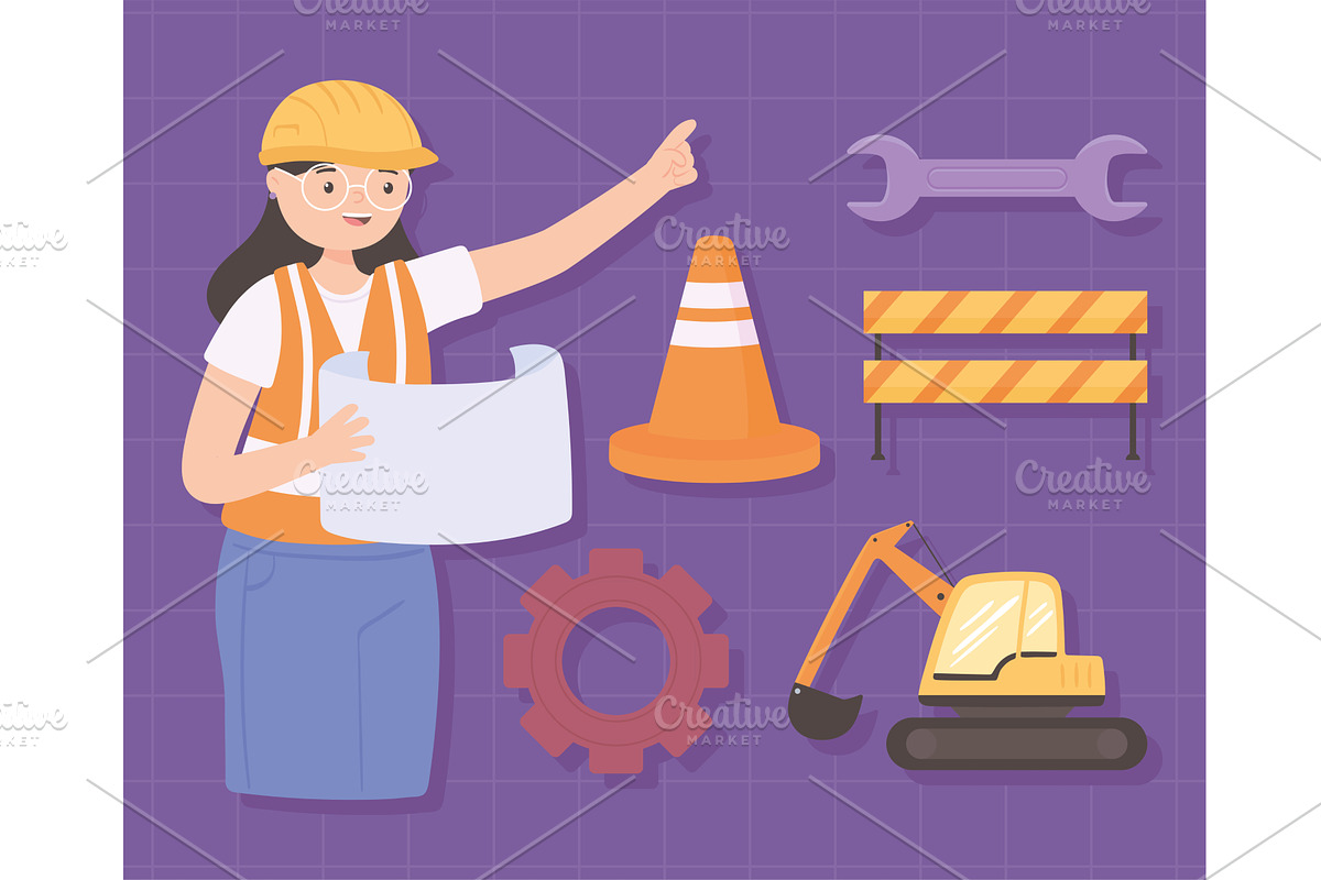 female engineer worker, a Person Illustration by studiogstock