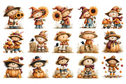 Cute Scarecrow Clipart, a Seasonal Illustration by Nicolle's Colorful Art (Thumbnail 4 of 5)