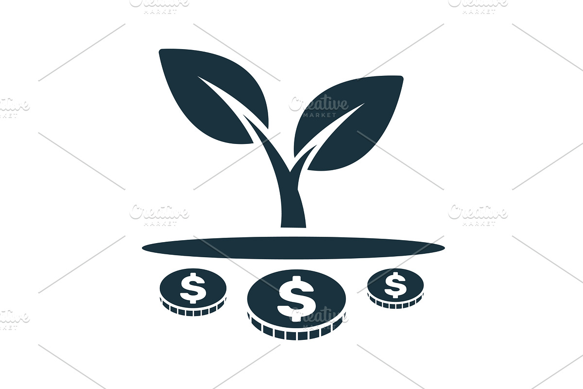 Growing plant fertilized by dollar, a Finance Illustration by Aimagenarium@gmail.com