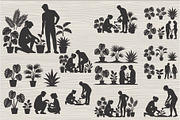 silhouette couple gardening together, an Illustration by Amazin_art (Thumbnail 1 of 11)