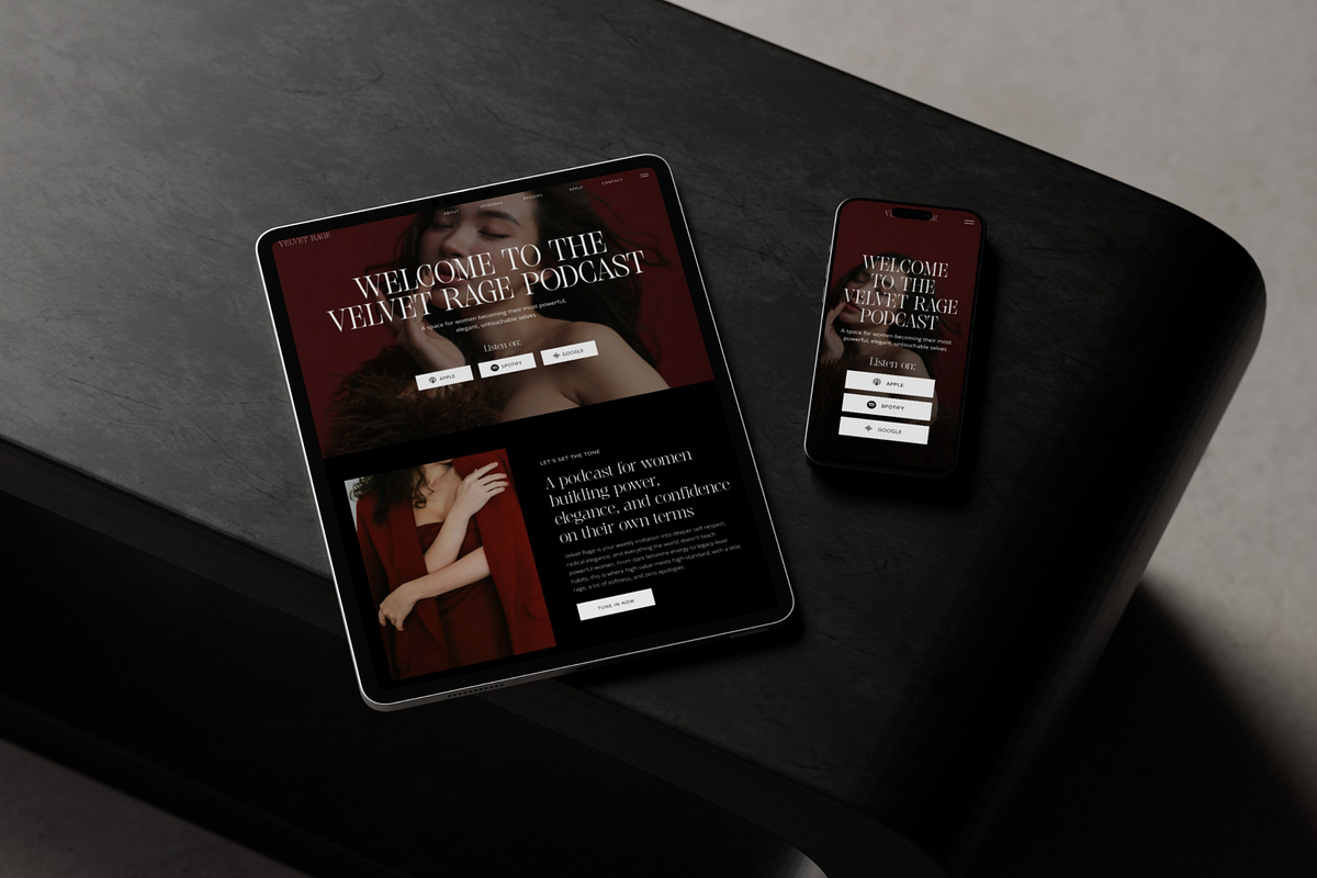 Showit Podcast Website Template Red, a Landing Page Template by Designorina (Photo 5 of 8)
