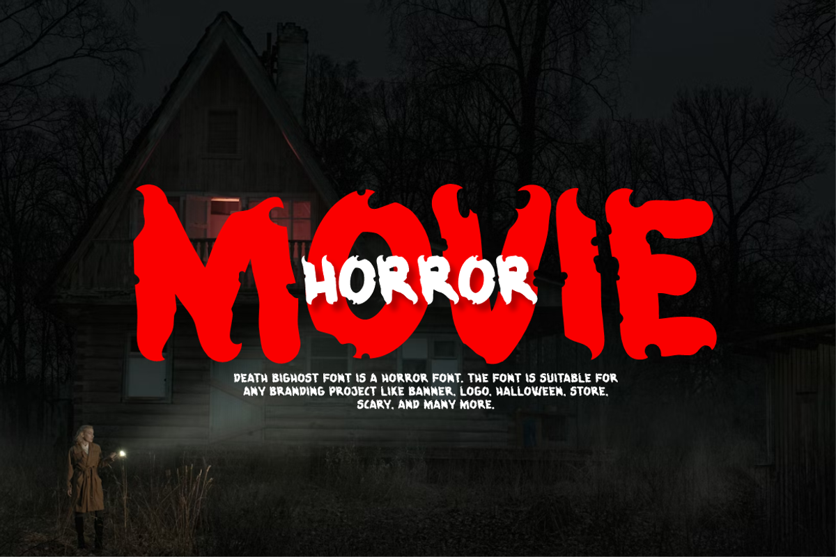 Death Bighost - Horror Font, a Blackletter Font by QR Design Studio (Photo 3 of 9)