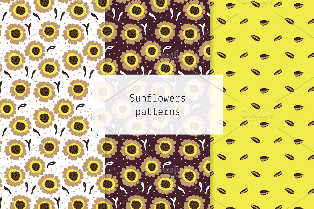 Sunflowers patterns, a Pattern Graphic by Lyolya Profitrolya (Photo 1 of 5)