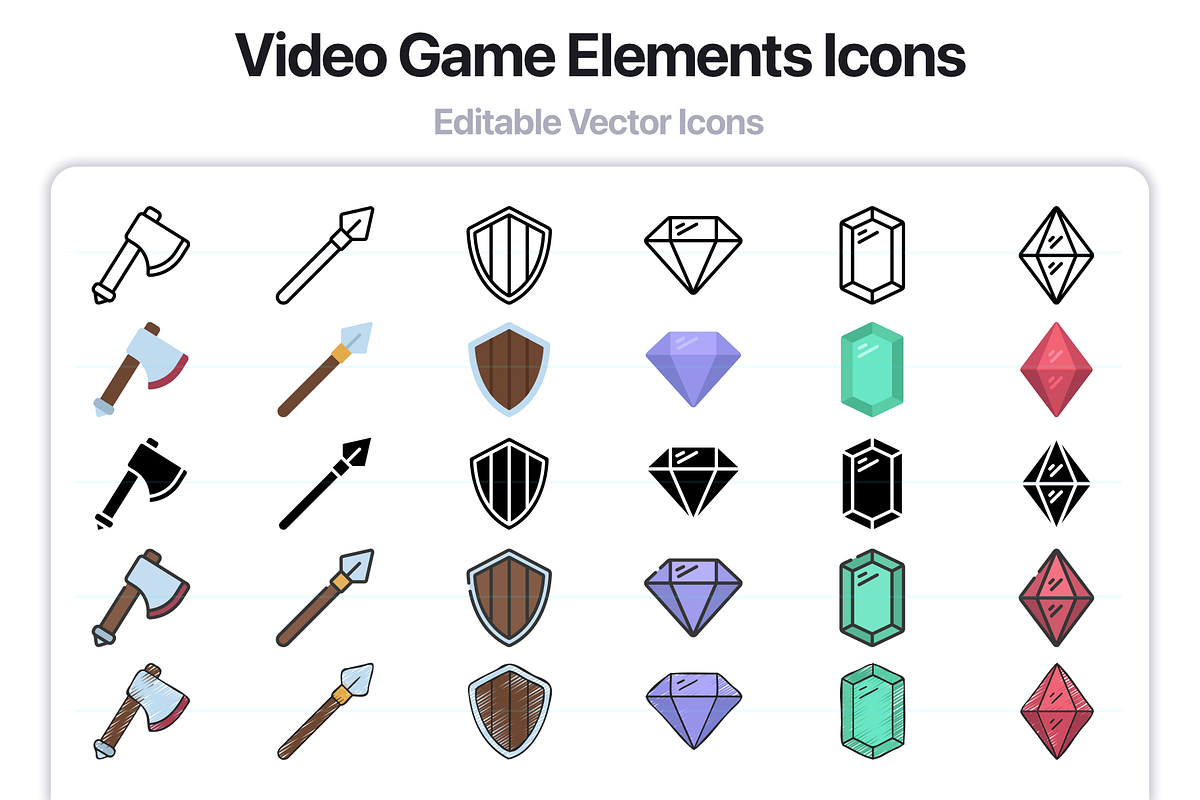 500 Video Game Elements Vector Icons, an Outline Icon by Juicy Icons (Photo 6 of 6)