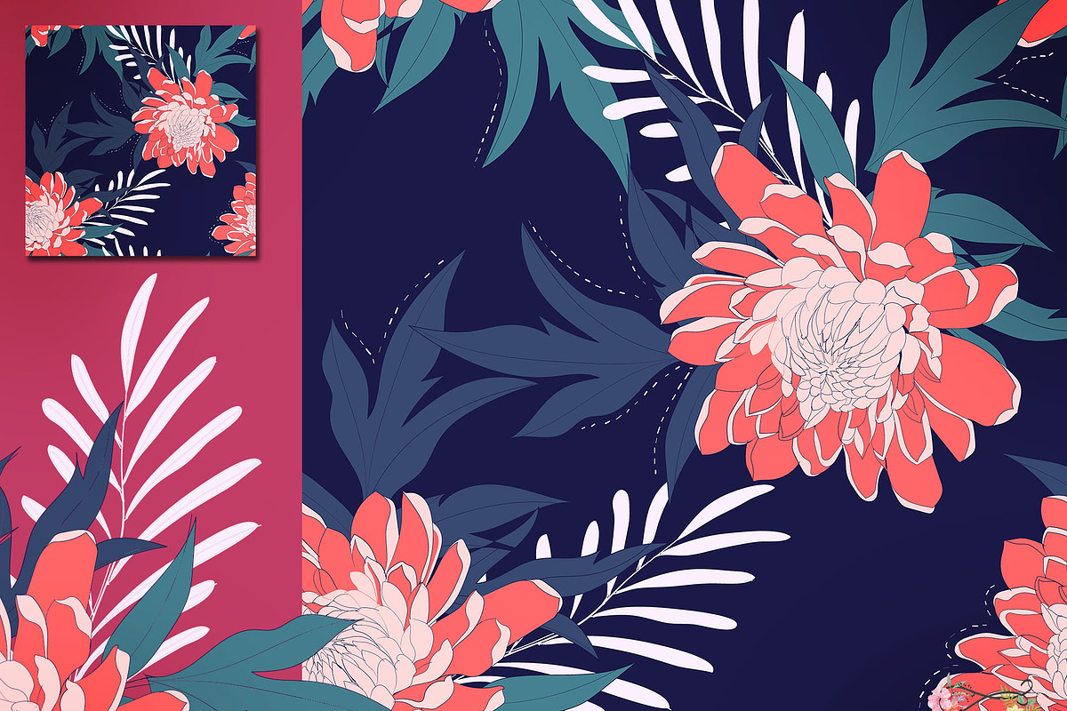 28 EPS/JPG flowers background., a Pattern Graphic by Theraphosath (Photo 15 of 15)