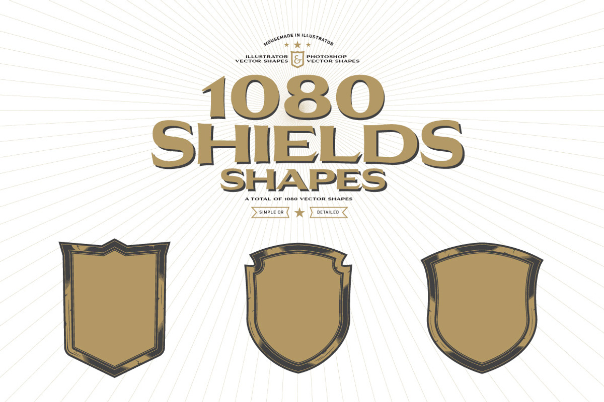 1080 Vector Shields Shapes, an Object Graphic by Damien (Photo 1 of 12)