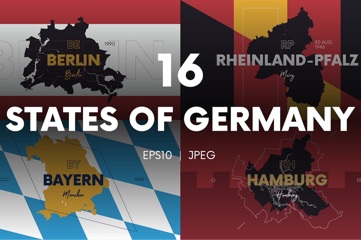 States of Germany | Postcard, an Education Illustration by MaximGertsen (Photo 1 of 8)