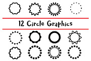 12 Black Circle Graphics, a Graphic by The Digital Download Shop (Thumbnail 1 of 2)