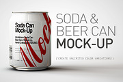 Mini Soda Can | Beer Can Mock-Up V3, a Household Mockup by TSOBG (Thumbnail 1 of 15)