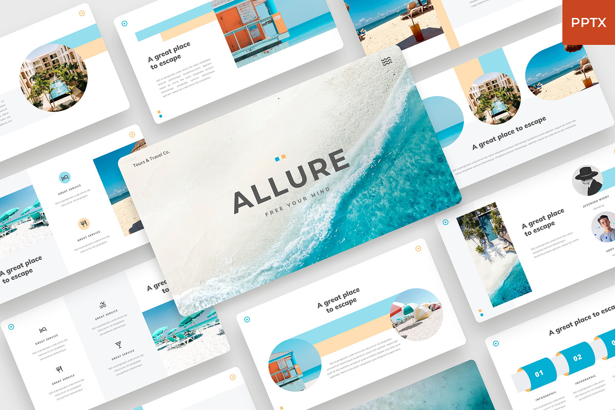 Allure - Tours & Travel PowerPoint, a Presentation Template by BeadyLab (Photo 1 of 5)